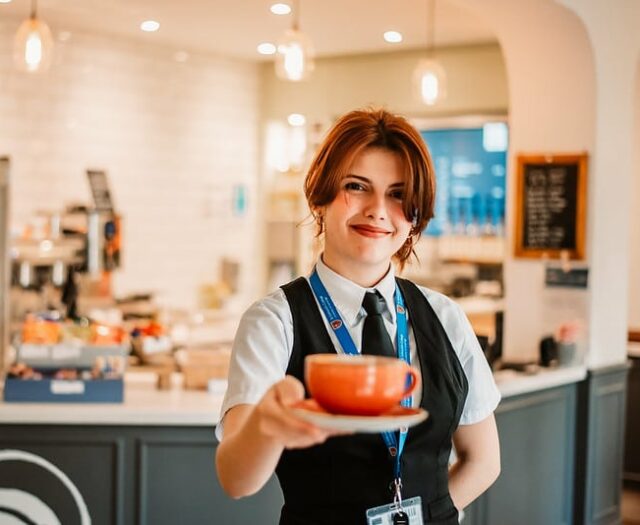 Ana serving coffee in Edspresso
