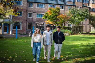Students walking in College grounds